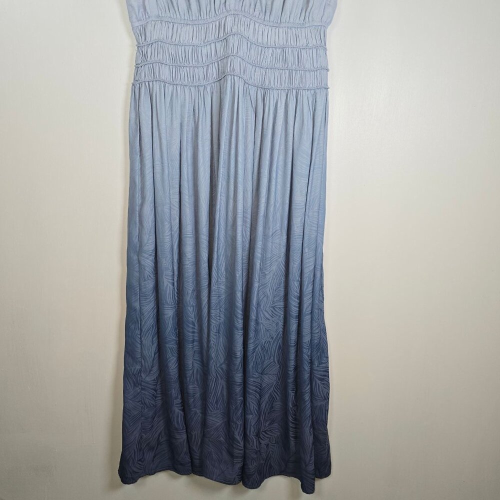 Current Air Los Angeles Lined Silky Ombre Blue Floral Grecian Summer Dress, Sz S - Picture 4 of 11